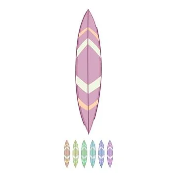 Shape surfboard vector cartoon graphic Stock Illustration