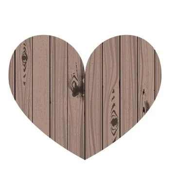 Shape of timber heart. Stock Illustration