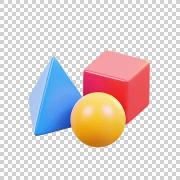 Shape Tool 3D Illustrations, 3D rendering Illustrazione stock