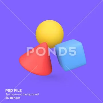 Shape Tool isolated 3d render icon illustration PSD Template