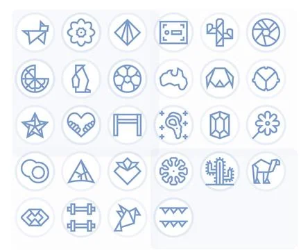 Shape Vector Graphics Pack including 28 Bold Line 128x128 Pixel Optimized Ico イラスト素材