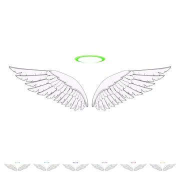 Shape wing angel cartoon vector graphic Stock Illustration
