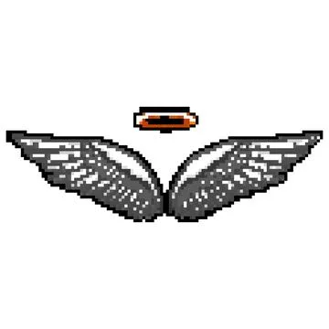Shape wing angel pixel art vector illustration Stock Illustration