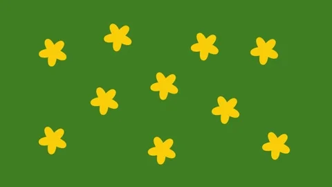 Shaped abstract flowers or figures on green background Stock Footage 314042928