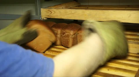 Shaped bread in a workshop. Stock Footage 68019982