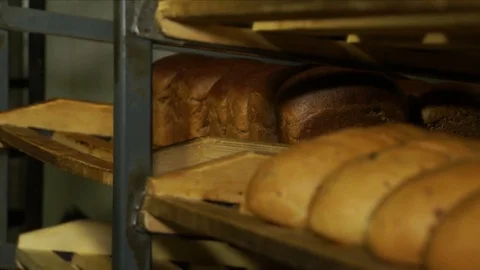 Shaped bread in a workshop. Stock-Footage 70910050