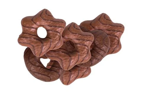 Shaped Chocolate Cookie on White Stock Photos