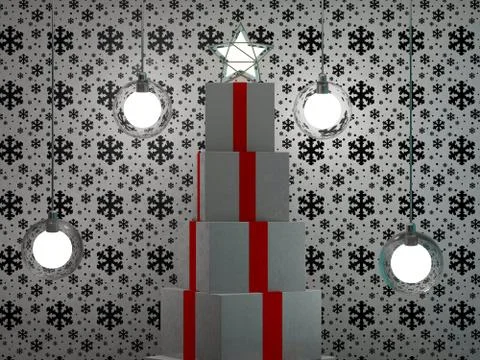 Shaped christmas tree. 3D Stock Illustration