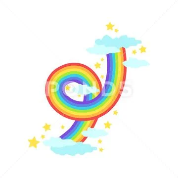Shaped Rainbow Icon Stock Illustration