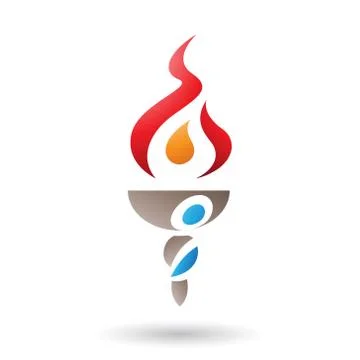 A Shaped Red Fire and Torch Vector Illustration Stock Illustration