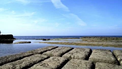 Shaped stones by the sea Stock Footage 167584670