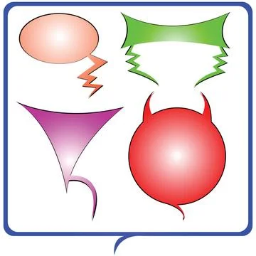 Shaped text bubbles shaped text bubbles, abstract drawing; vector art illu... Stock Photos