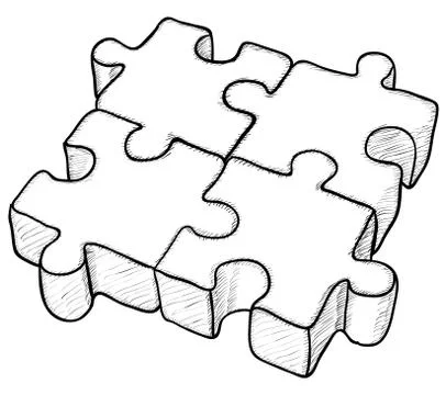 Shaped vector drawing - puzzle Stock Illustration