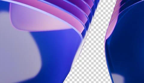 Shapely 3d render of abstract iridescent glass background made with 3d softwa Stock Illustration