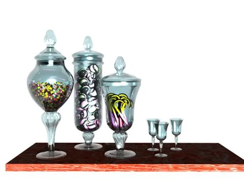 Shapely jars with lids for sweets Illustrazione stock