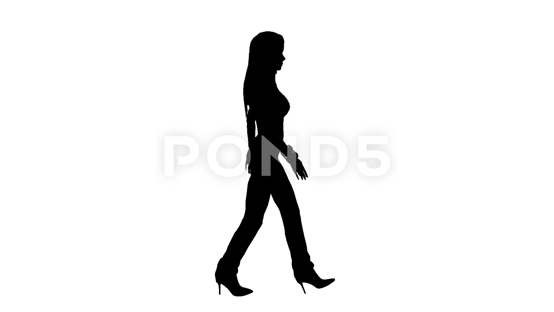 woman walking silhouette side
