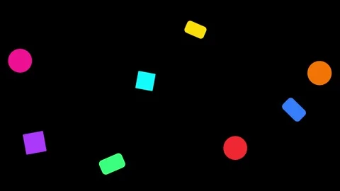 Shapes and colors move around on a black background in an engaging pattern durin Stock Footage 344936421