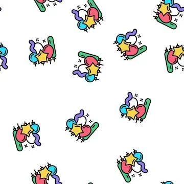 Shapes balloons vector seamless pattern Stock Illustration