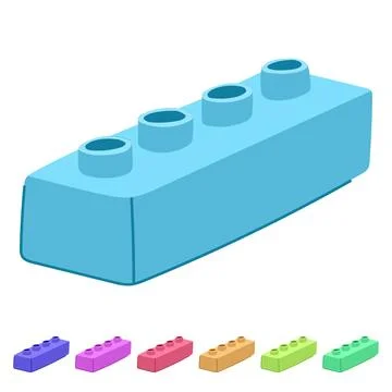 Shapes building blocks vector cartoon graphic Stock Illustration