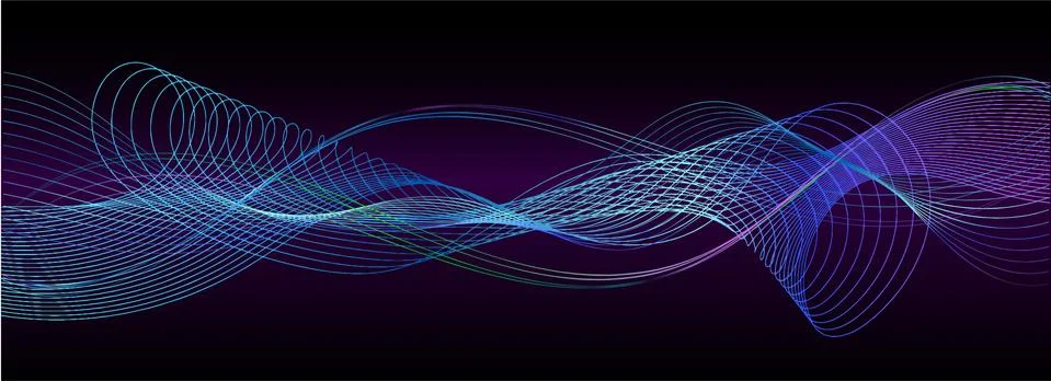 Shapes created with lines in the space. Creative neon colors. Stock Illustration