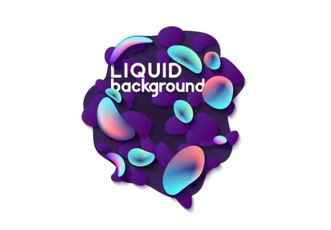 Shapes fluid gradient, liquid splash vector illustration. Abstract violet col Ilustración de archivo