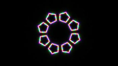 Shapes form a circular pattern with bright colors Stock Footage 338015840