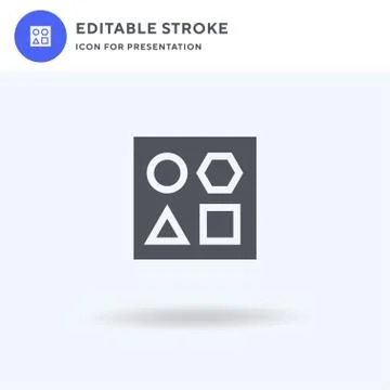 Shapes icon vector, filled flat sign, solid pictogram isolated on white, logo 库存插图