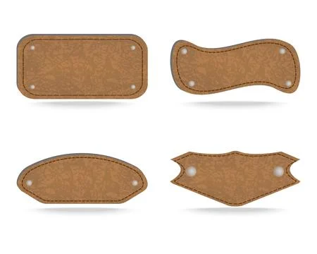 Shapes of leather tag Stock Illustration