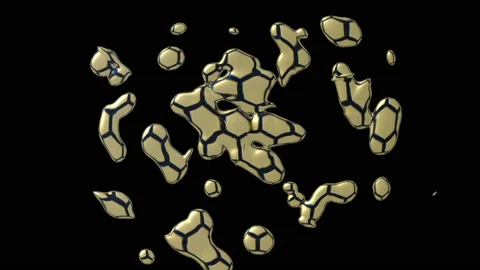 Shapes in motion over black Stock Footage 134455889