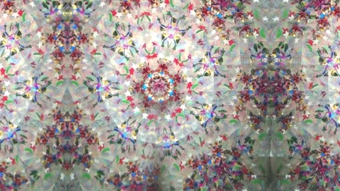 Shapes moving in a mirrored pattern in a kaleidoscope Video stock 151274804