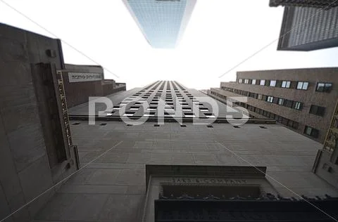 Shapes of NYC buildings looking up Stock Photos