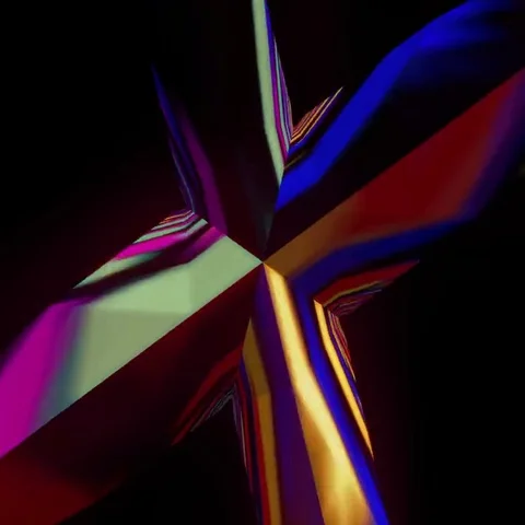 Shapes opening inside out vj clip Stock Footage 69710383