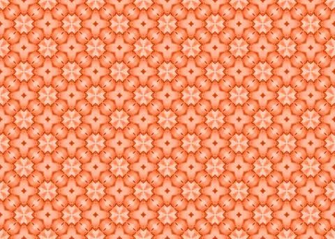 Shapes in orange monotone seamless repeat pattern illustration Stock Illustration