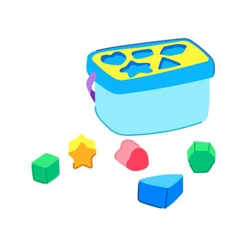Shapes stacking toy cartoon vector illustration Stock Illustration
