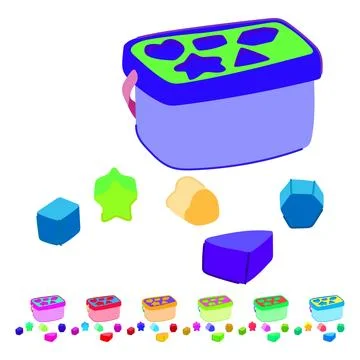 Shapes stacking toy vector cartoon graphic Stock Illustration