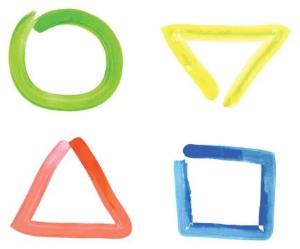 Shapes Vector in Watercolor Texture Stock Illustration