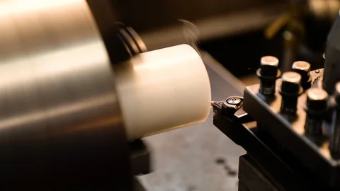 Shaping acrylic with lathe 스톡 동영상 113280312