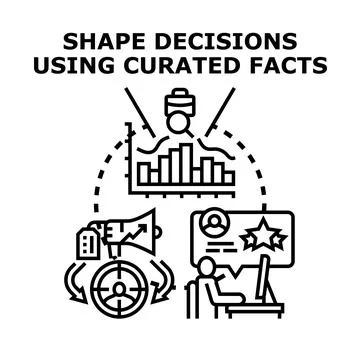 Shaping business decisions using curated facts Stock Illustration