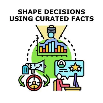 Shaping business decisions using curated facts Stock Illustration