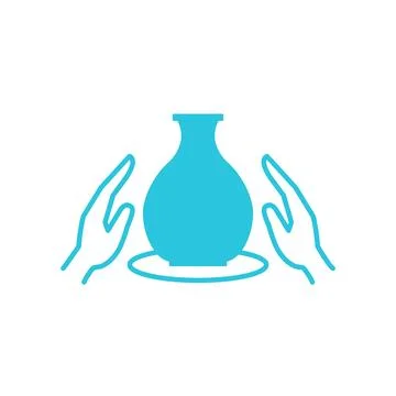 Shaping ceramics icon. Isolated on white background. From blue icon set. Stock Illustration
