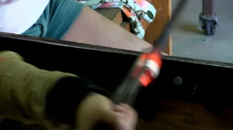 Shaping colored glass Stock Footage 12303698