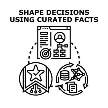 Shaping decisions using curated facts process Stock Illustration