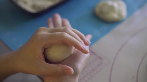 Shaping Dough into a Ball Stock-Footage 139399936