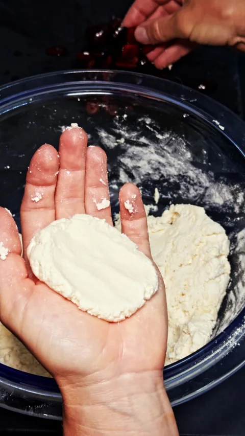 Shaping Dough Ball by Hand Stock Footage 277734052