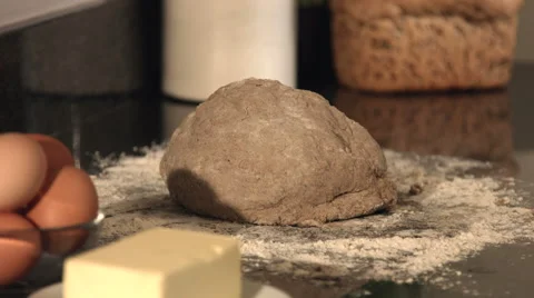 Shaping Homemade Fresh Bread On Kitchen Counter Stock Footage 62452224