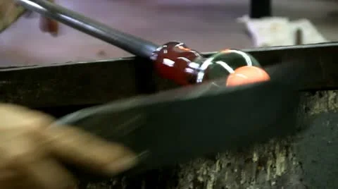 Shaping martini glass stem Stock Footage 12301293