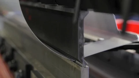 Shaping sheet metal by press Stock Footage 75566379