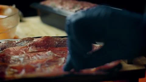 Shaping Wrapped Meatloaf before Baking — Macro Texture Stock Photos