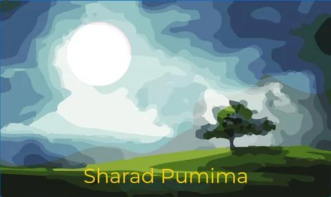 Sharad Punima background with couple dancing dandiya Stock Illustration