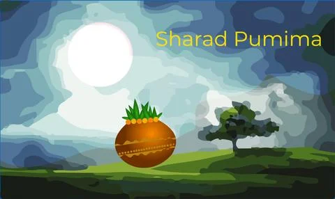 Sharad Punima background with couple dancing dandiya Stock-Illustration